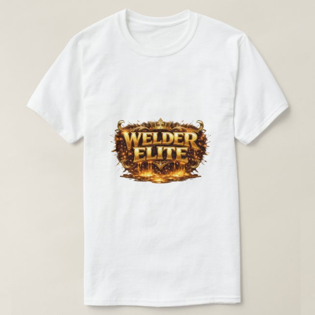 Welder Elite Luxury Gold Crown Molten Design T-Shirt (Design vorne)