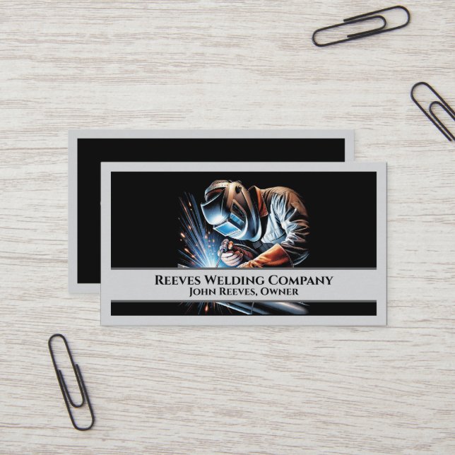 Welder Fabricator Contractor Service Business Card Visitenkarte (Vorderseite/Rückseite Beispiel)
