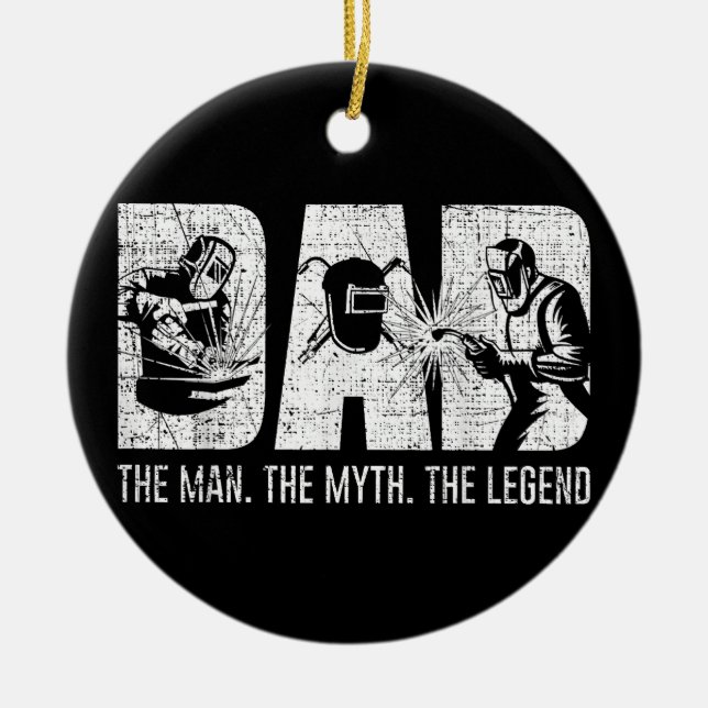 Welder Funny Welding Vater Man Myth Legend Vater Keramik Ornament (Vorne)