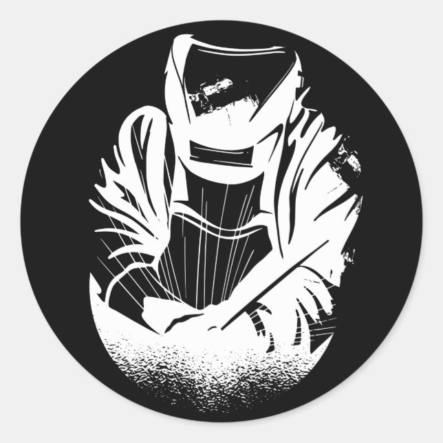 Welder Husband Runder Aufkleber (Vorderseite)