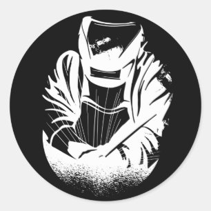 Welder Husband Runder Aufkleber