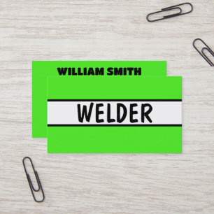 Welder Neon Green Visitenkarte