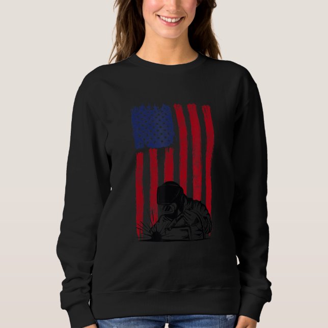 WELDER - Patriotic American Flag Welder Fun Weldin Sweatshirt (Vorderseite)