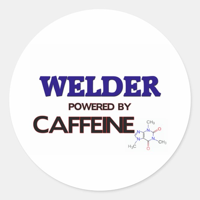 Welder Powered by coffein Runder Aufkleber (Vorderseite)