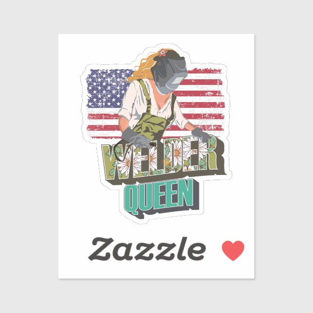 Welder Queen-Geschenk für Schweißmädchen Aufkleber (Blatt)