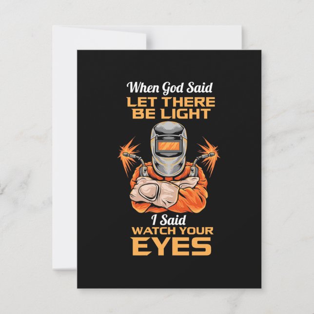 Welder Said Achten Sie auf Ihre Augen Dankeskarte (Vorderseite)