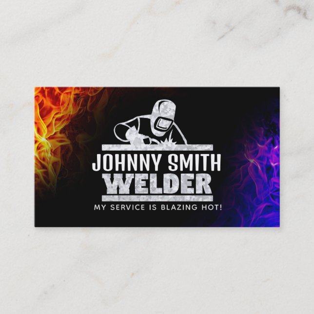 Welder Slogans Business Cards Visitenkarte (Vorderseite)