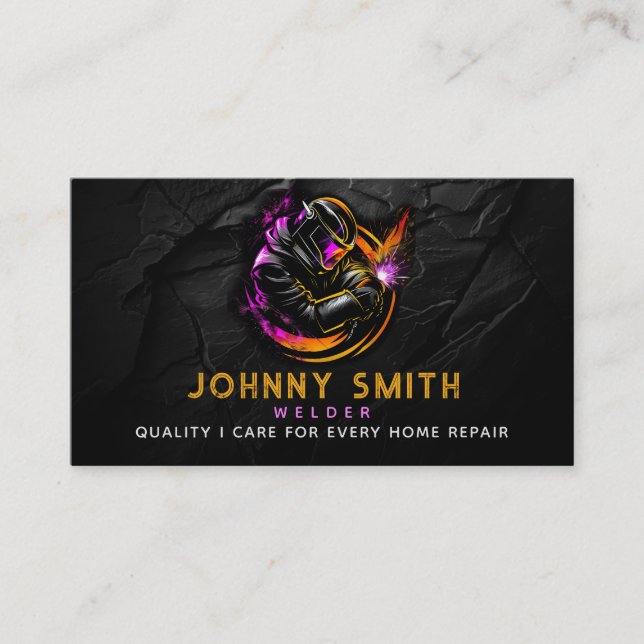 Welder Slogans Business Cards Visitenkarte (Vorderseite)