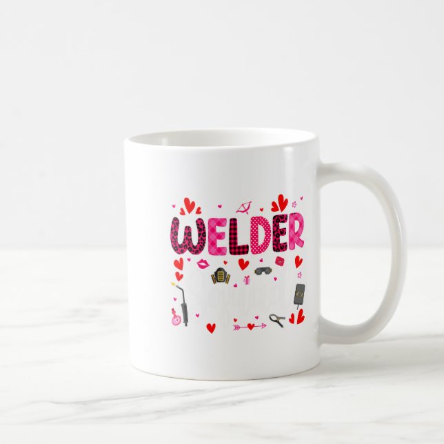 Welder Squad Cute Tools Hearts Costume Valentines  Kaffeetasse (Rechts)