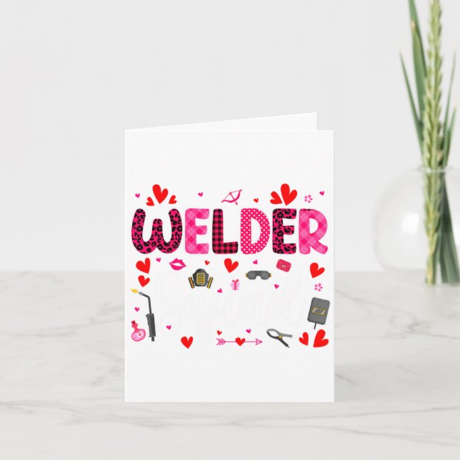 Welder Squad Cute Tools Hearts Costume Valentines  Karte (Vorderseite)