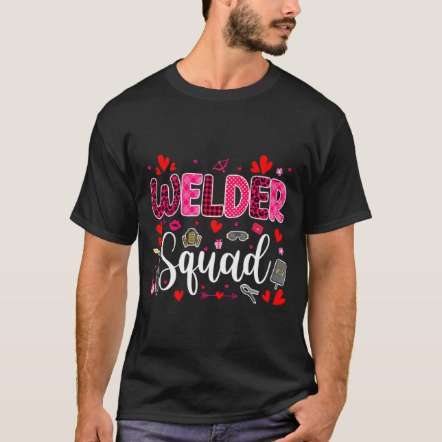 Welder Squad Cute Tools Hearts Costume Valentines  T-Shirt (Vorderseite)