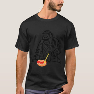 Welder Squirts Senf auf einem Hot Dog Funny T-Shirt