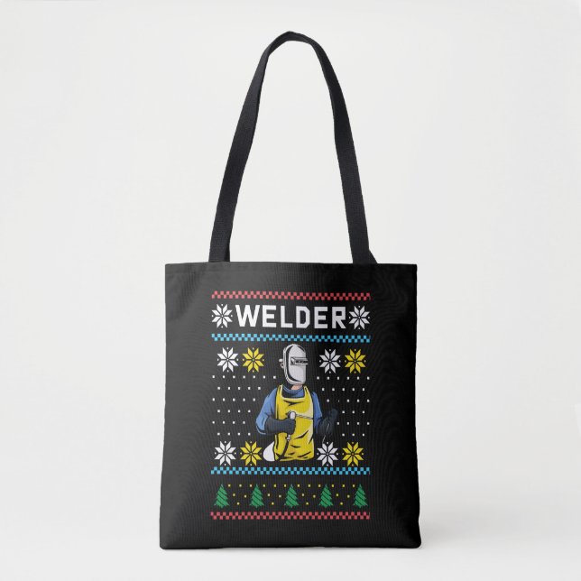 Welder Strick Ugly Christmas Sweater Geschenk (Vorderseite)
