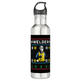 Welder Strick Ugly Christmas Sweater Geschenk Edelstahlflasche