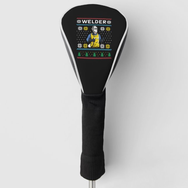 Welder Strick Ugly Christmas Sweater Geschenk Golf Headcover (Vorderseite)