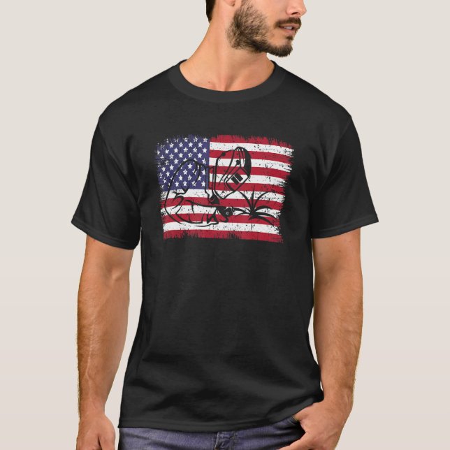 Welder USA Flag Craftsperson Flame Metalsmith Fabr T-Shirt (Vorderseite)