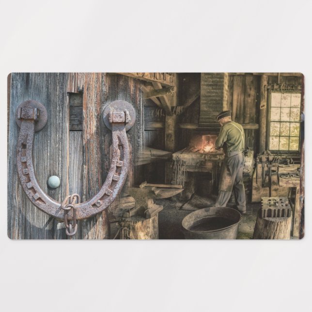 Welder Vintag Blacksmith Horseshoes Etiketten (Design 1)
