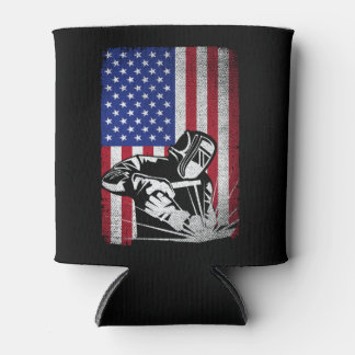 Welder Vintage US-amerikanische Flaggenschweißen Dosenkühler
