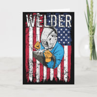 Welder Vintage US-amerikanische Flaggenschweißen