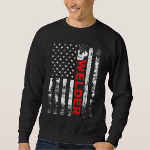 Welder Vintage US-amerikanische Flaggenschweißen Sweatshirt