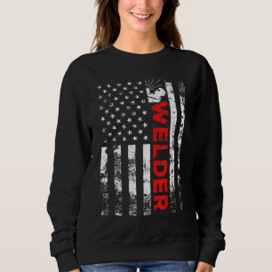 Welder Vintage US-amerikanische Flaggenschweißen Sweatshirt