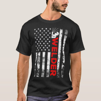 Welder Vintage US-amerikanische Flaggenschweißen T-Shirt