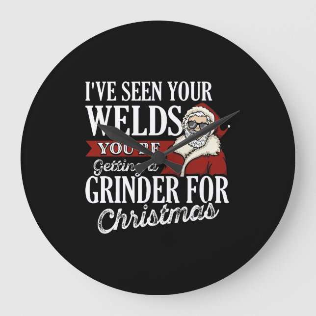 Welder Weihnachtsgeschenke Ich habe Ihre Welds Fun Große Wanduhr (Vorderseite)