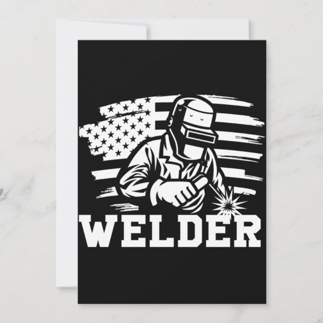Welder Welders American Flag Profession Job Gift Einladung (Vorderseite)