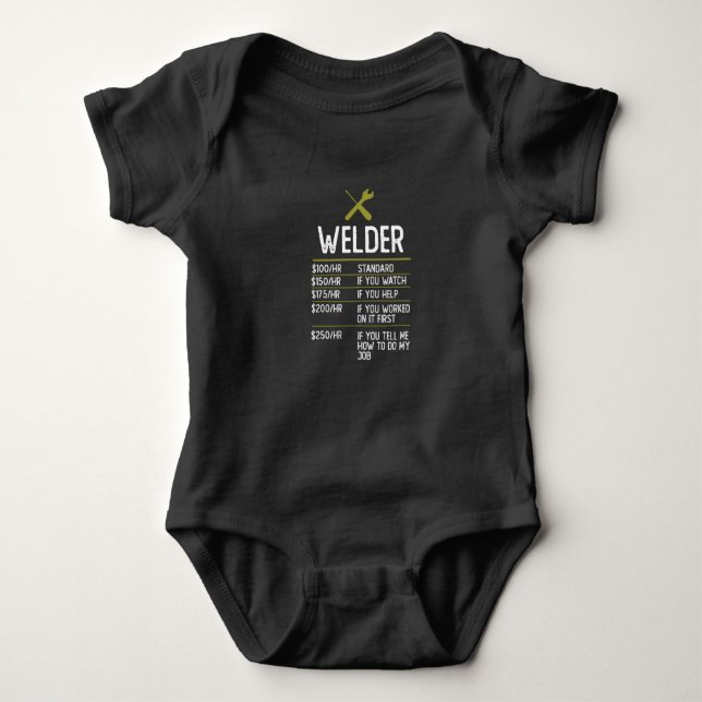 Welder Welding Geschenk Präsentation Idee Baby Strampler (Vorderseite)
