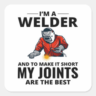 Welder Welding Weld Metal Ironworker Funny Quadratischer Aufkleber