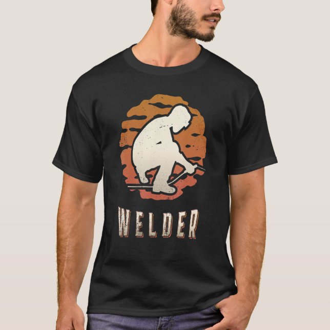 Welding Welder Vintage Retro Classic Sunset T-Shirt (Vorderseite)