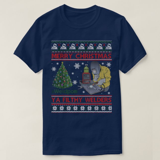 Weldom Welders Ugly Christmas Sweater Gifts T-Shir T-Shirt (Design vorne)