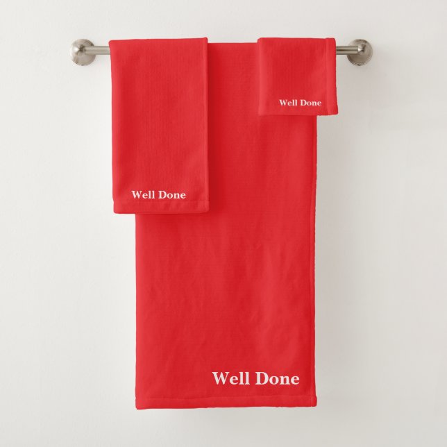 Well Done Christmas Red  Bath Towel Set (Insitu)