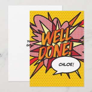 WELL DONE Lustige Comic- Pop-Art Einladung