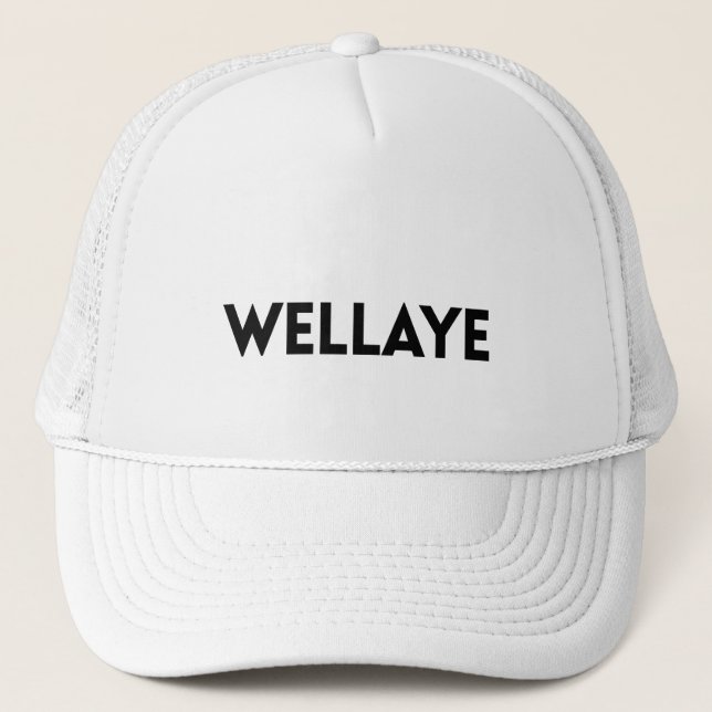 Wellaye Logo Schwarz Truckerkappe (Vorderseite)