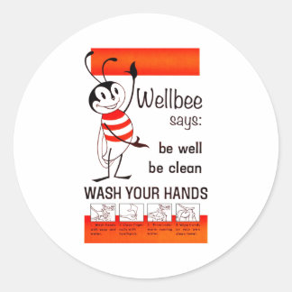 Wellbee CDC-WÄSCHE IHR HANDanzeige-Plakat Runder Aufkleber