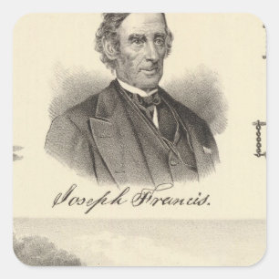 Wellblechdampfyacht Quadratischer Aufkleber