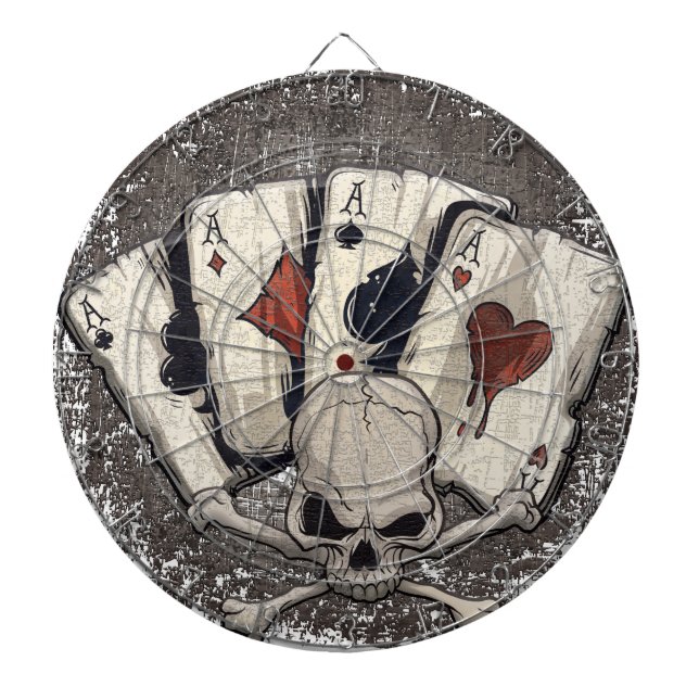 Wellcoda As-Spielkarte-Schädel-Kasino Dartscheibe (vorne)