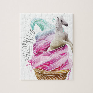 Wellcoda Einhorn Cornetto Spaß-Eiscreme Puzzle