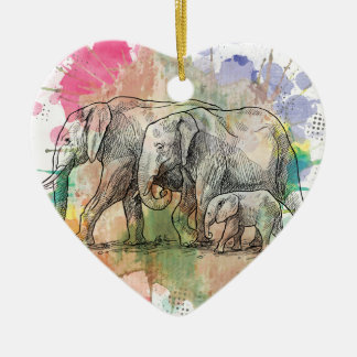 Wellcoda Elefant-Familien-Weg-Zoo-Tier Keramik Ornament