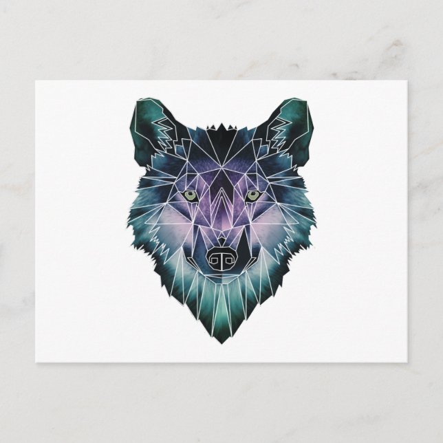 Wellcoda Epic Summer Wolf Face Nature Fun Postkarte (Vorderseite)
