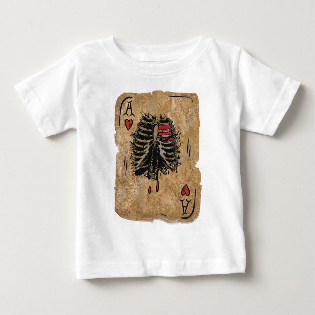 Wellcoda Skeleton As-Herzen Ribcage Karte Baby T-shirt (Vorderseite)