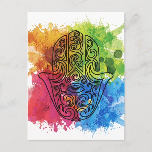 Wellcoda Vibranding Indian Symbol Asian Life Postkarte (Vorderseite)