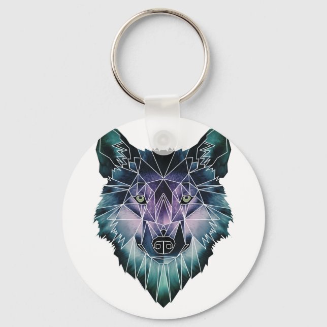 Wellcoda Wild Wolf Face Pack Tierleben Schlüsselanhänger (Vorderseite)