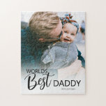 Wellds Best Daddy | FOTO Puzzle<br><div class="desc">Sie suchen ein einzigartiges Geschenk für Vater, perfekt für Väter Tag, Geburtstag oder einfach nur zu sagen, ich Liebe Sie! Dieses vereinfachende, moderne Design enthält Typografie-Text, der "WORLDS BEST DADDY" und Ihr Lieblingstext lautet. Der bearbeitbare Text Schriftart Stil, kann geändert werden, indem Sie auf die weitere Link nach Personalisierung anpassen....</div>