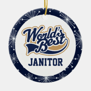Wellds Bestes Janitor-Geschenk Keramik Ornament