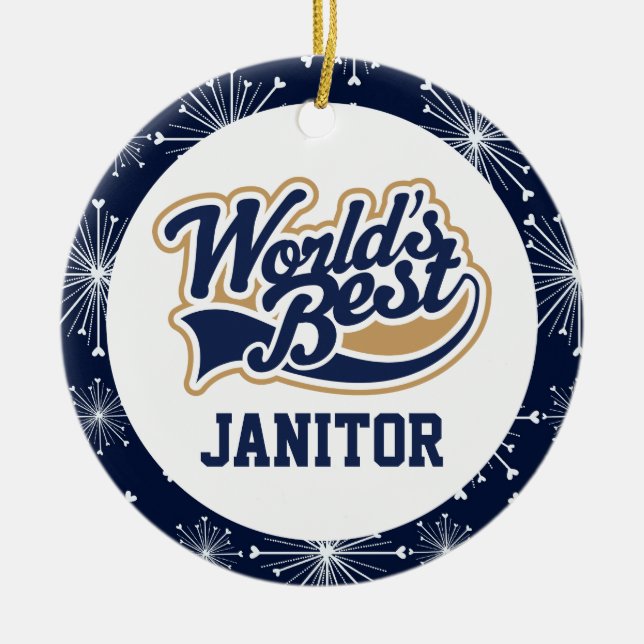 Wellds Bestes Janitor-Geschenk Keramik Ornament (Vorne)