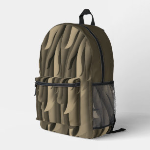 Welle aus brauner und brauner moderner Kunst Bedruckter Rucksack