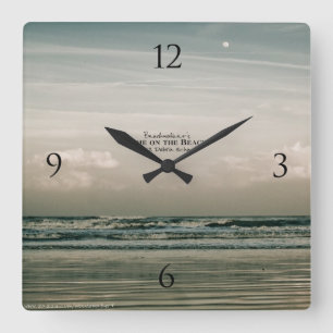Welle bricht bei Ocean Beach Sunrise Clock Quadratische Wanduhr
