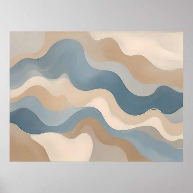 Welle der Kreativität - Abstrakte Wavy Lines Wall  Poster (Vorne)